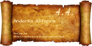 Andorka Alfonza névjegykártya